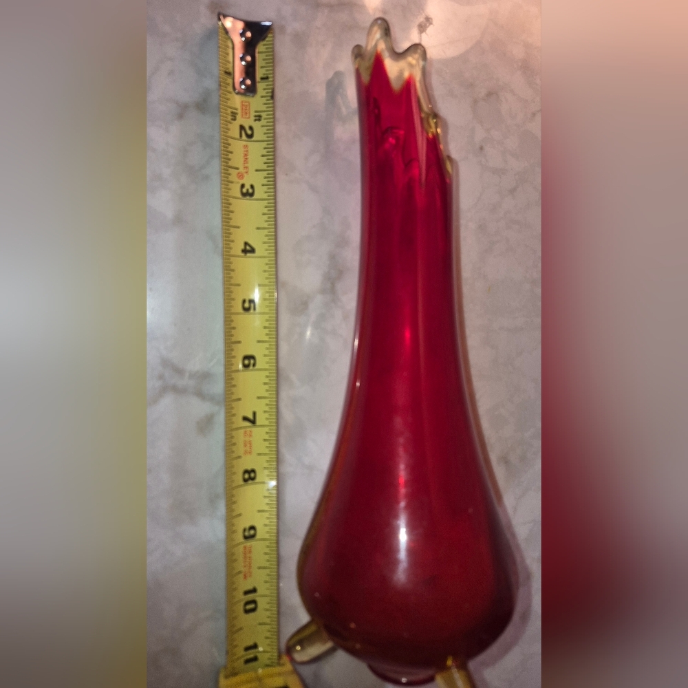 Vintage L.E. Smith Amberina GLass Swung Vase, 1960s - Picture 7 of 7